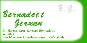 bernadett german business card